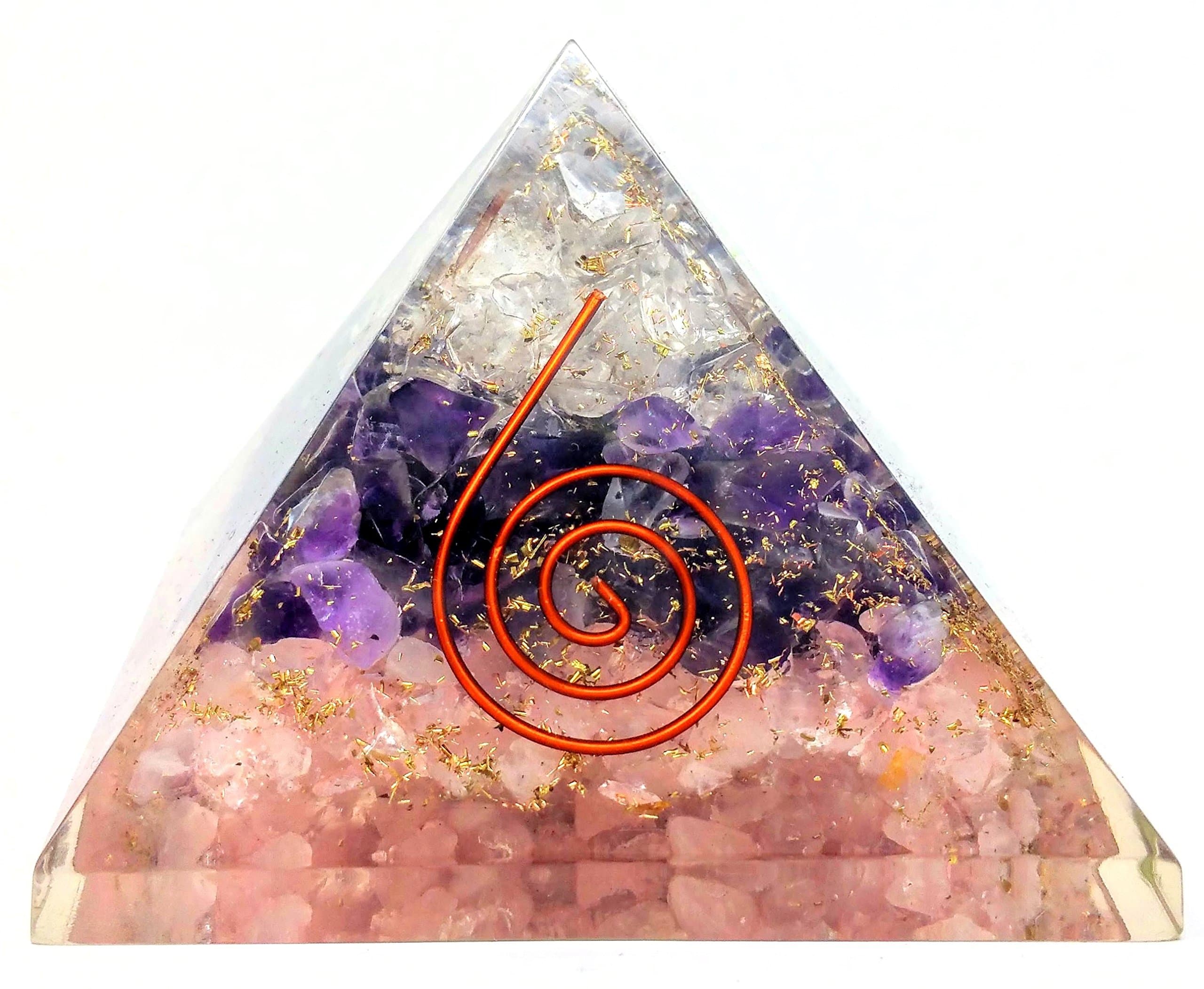 people crystals Rose, Amethyst, and Crystal Quartz Orgone Reiki Pyramid Kit/EMF Protection Meditation Yoga Energy Generator