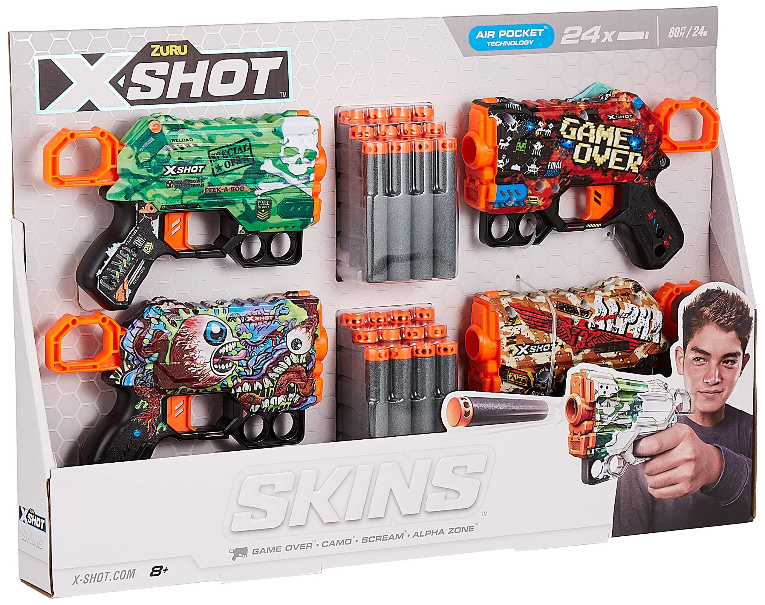 XSHOT Skins Menace 4Pk (24Darts)