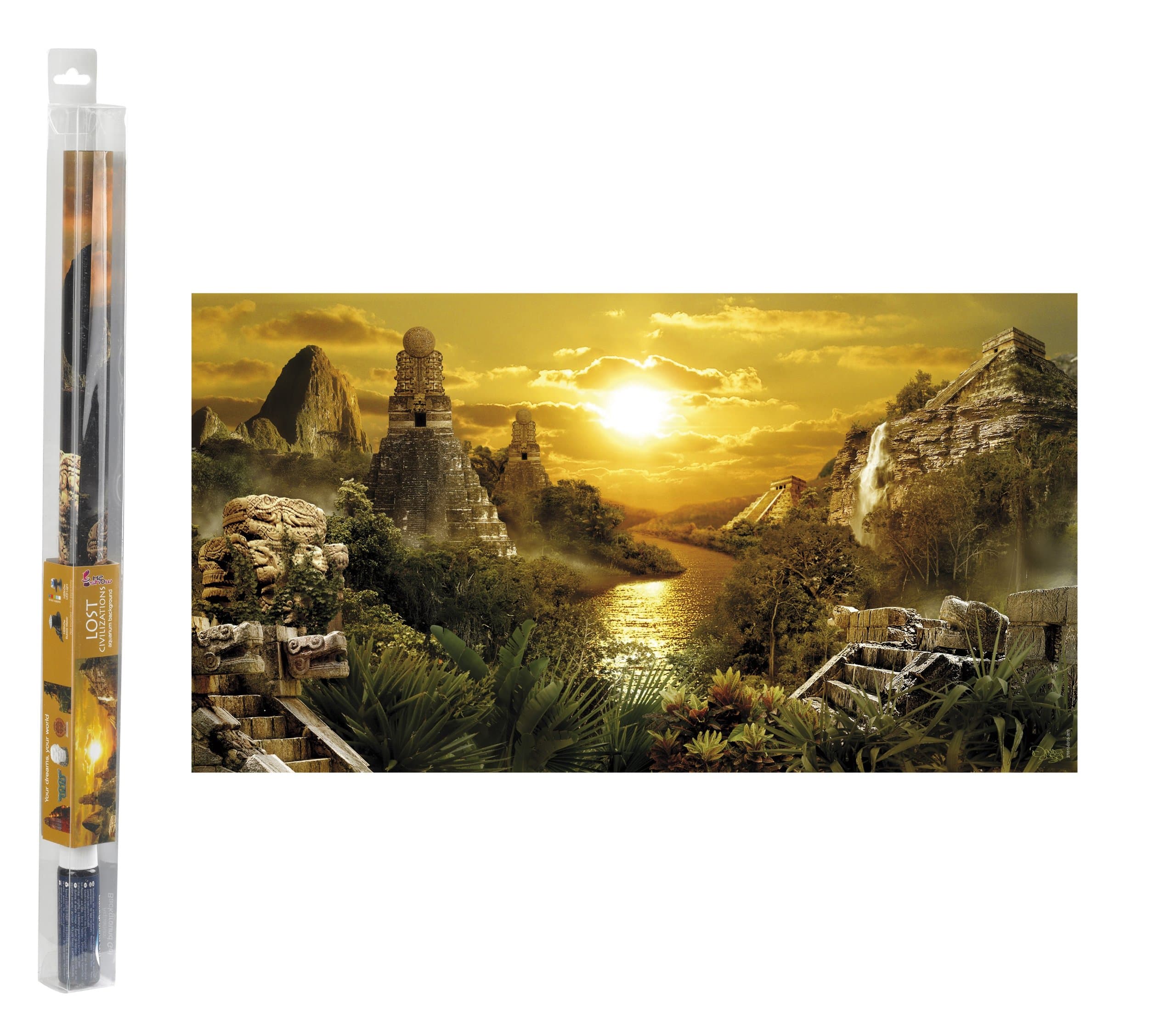 Hydor H2show Lost Civilizations Aquarium Background and Fixing Gel