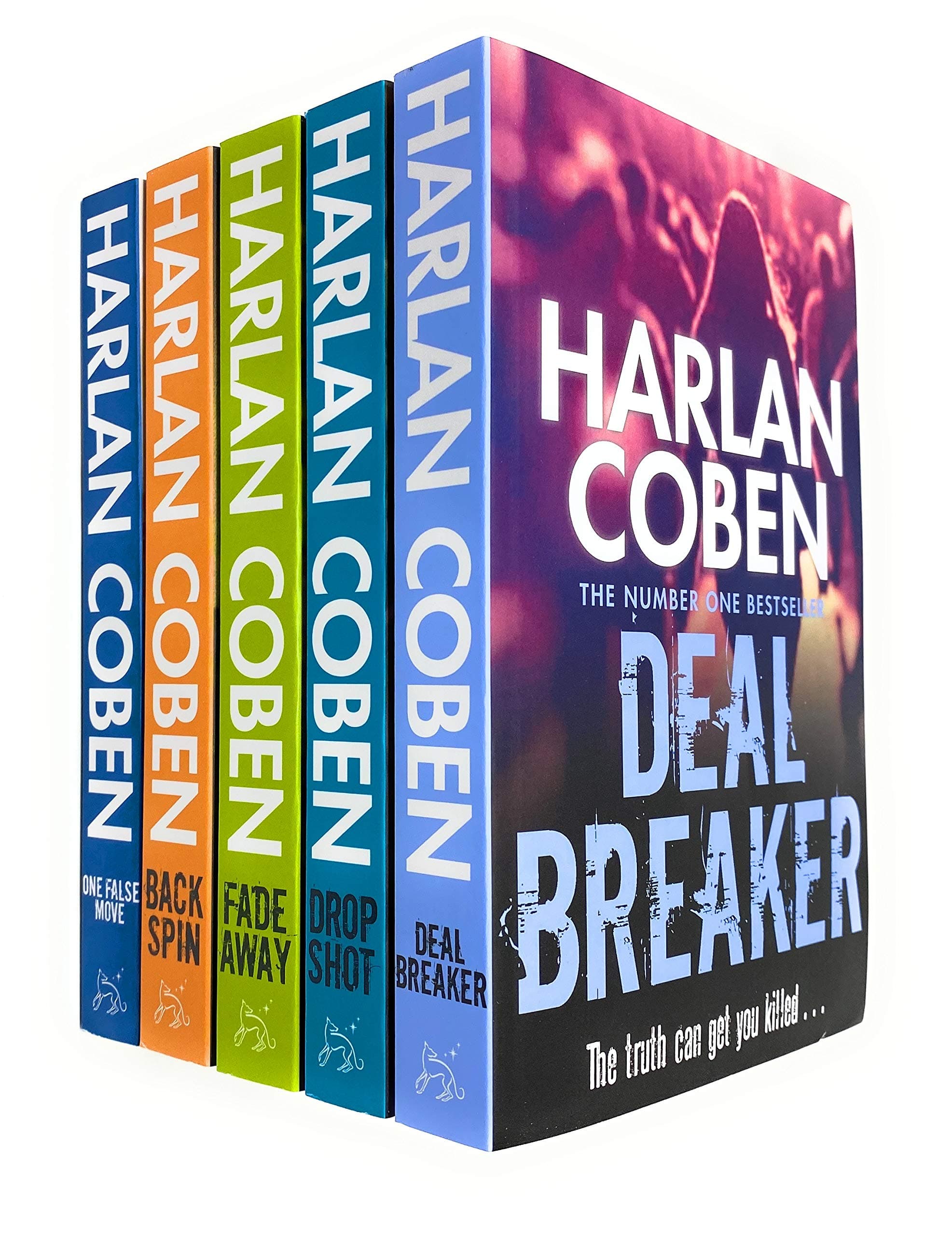 Myron Bolitar Series Books 1 - 5 Collection Set by Harlan Coben (Deal Breaker, Drop Shot, Fade Away, Back Spin & One False Move)