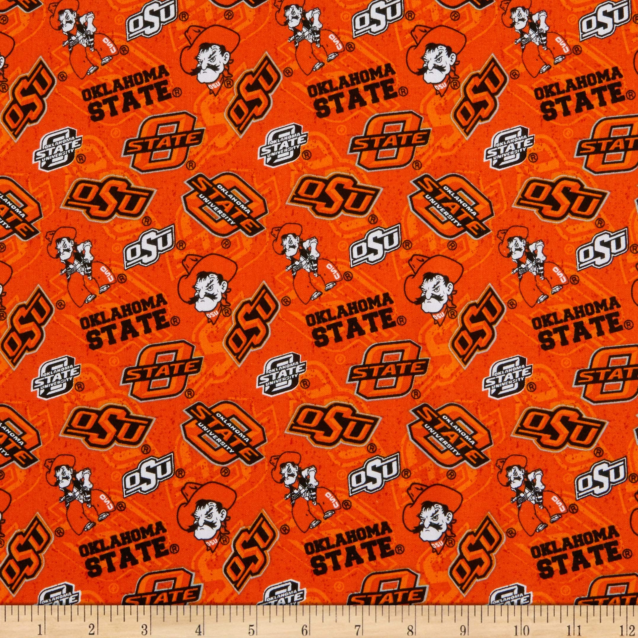 NCAA Oklahoma State Cowboys Tone on Tone Cotton, Fabric by the Yard