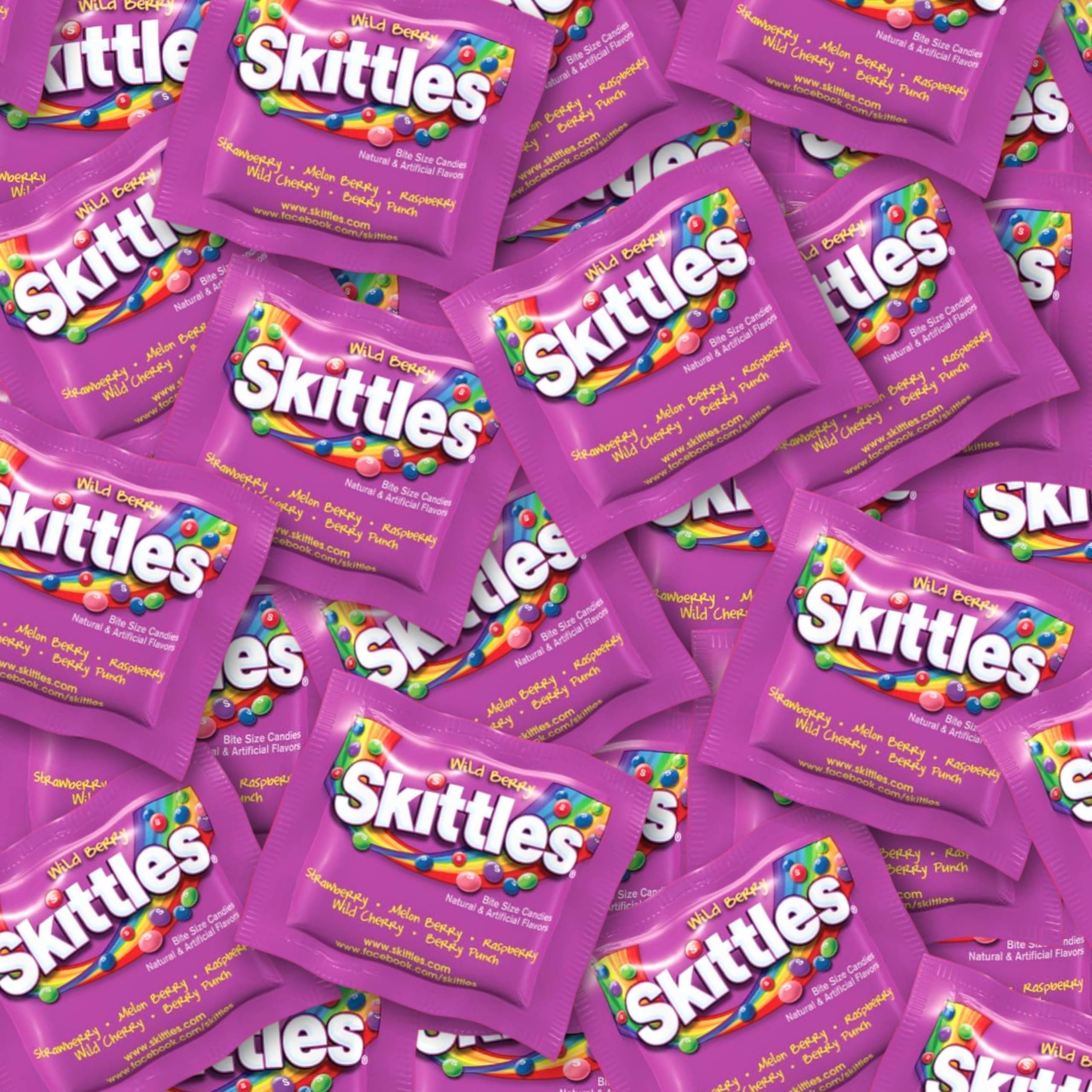 Skittles Wild Berry Flavor Candy Coated Fruit Chew Fun Size 1 Lbs Individually Wrapped Bulk Party Assortment 25+ Bite Size Mini Packs In Resealable Bag (16 Oz)