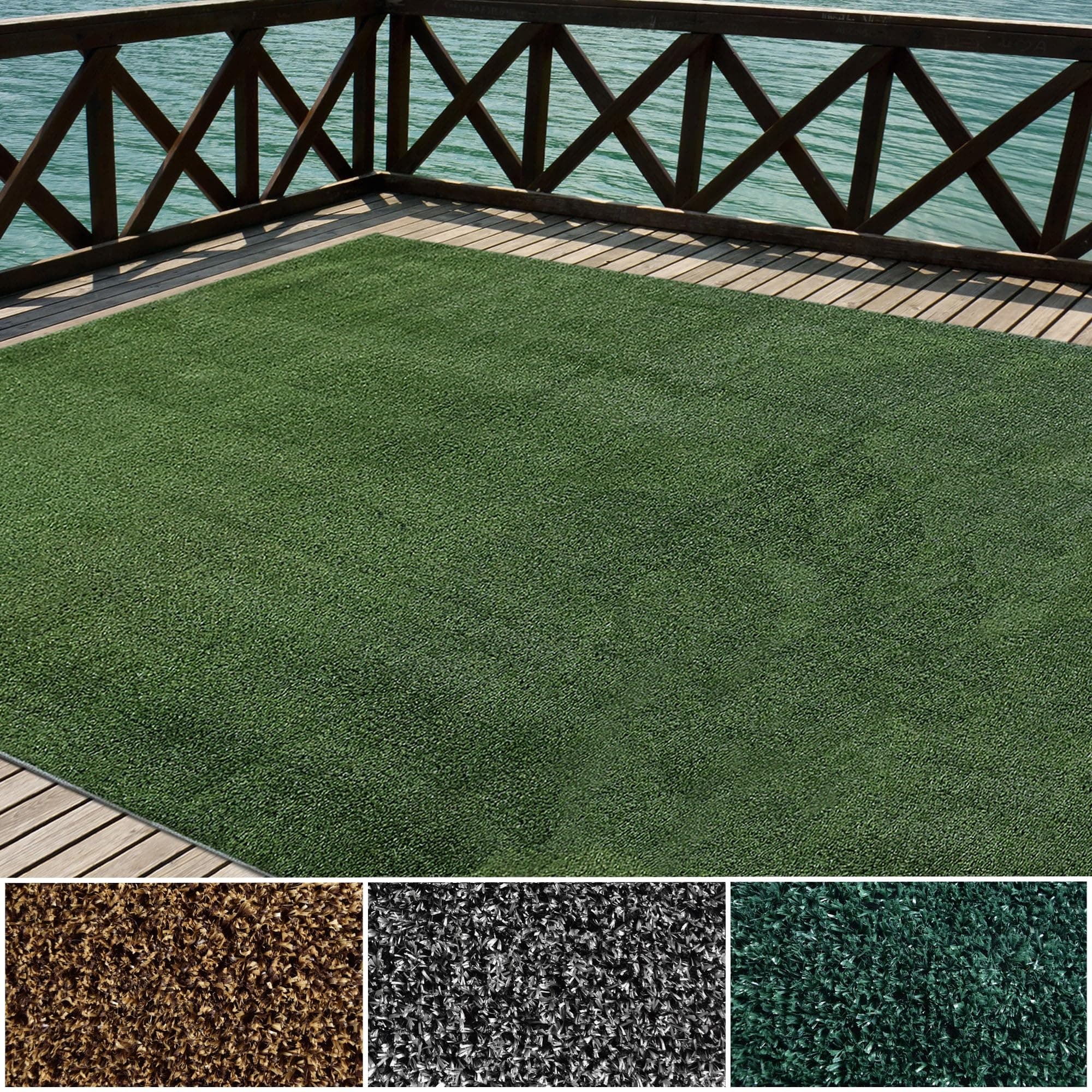 iCustomRug Indoor/Outdoor Turf Carpet & Rugs, Synthetic Grass Artificial Grass for Decks, Patios, Yards, Camping, Boats, Finished Edges with Binding Tape, 6ft X 14ft in Lawn Green