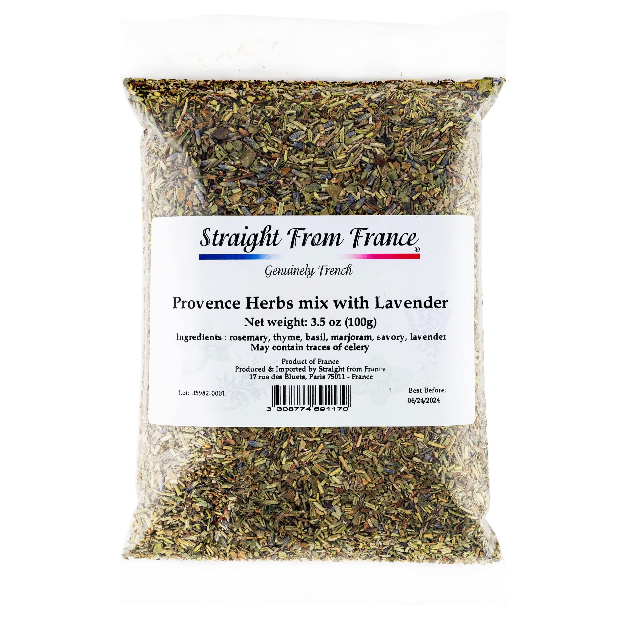 Straight from France Genuinely French, Provence Herbs Mix Seasoning with Lavender 3.5oz