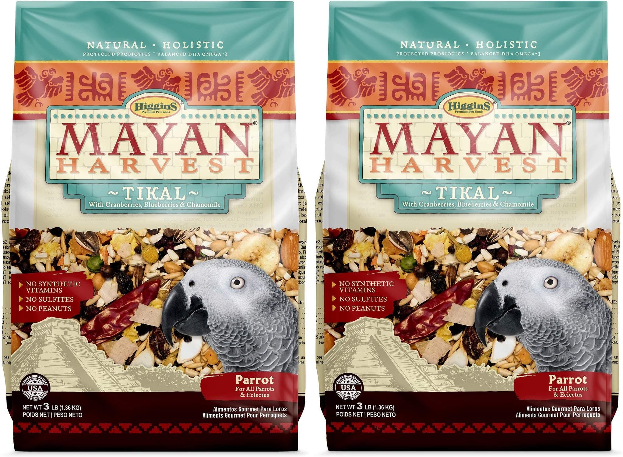 2 Pack of Mayan Harvest Tikal Parrot Food, 3 Pounds Each
