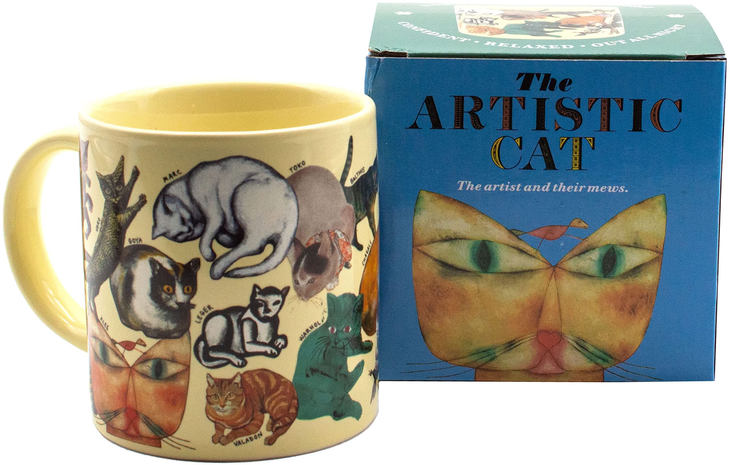 Artistic Cat Mug - Featuring Cats and Kittens from Famous Paintings Throughout Art History, Comes in a Fun Gift Box, 12 oz.
