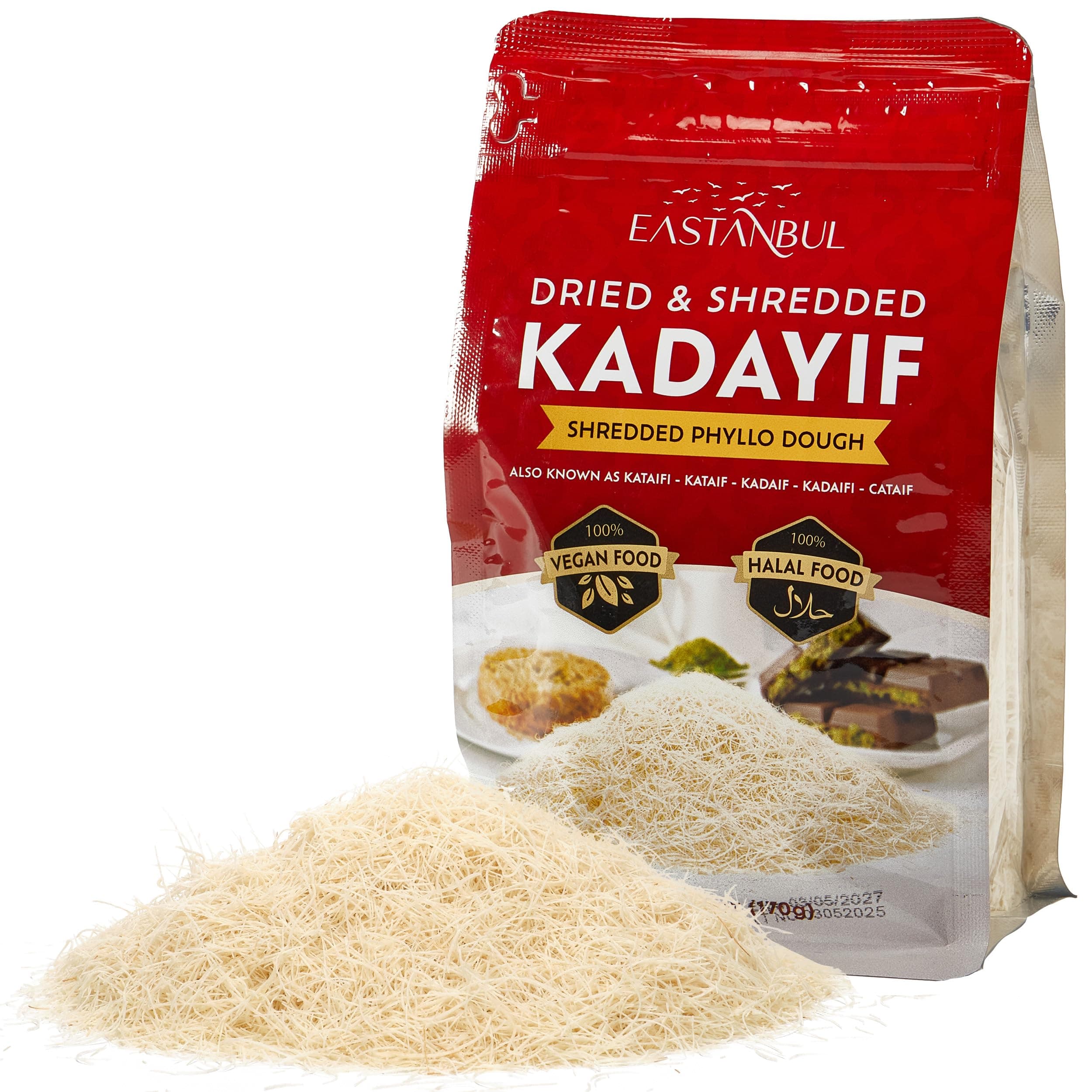 Eastanbul Dried & Chopped Kataifi Shredded Fillo Dough, Kurutulmus Kadayif Pastry Dough, Ingredient for The Viral Dubai Pistachio Chocolate Bar, Shredded Phyllo, Kunafa, Knafeh, Katifi, 170g (6oz)