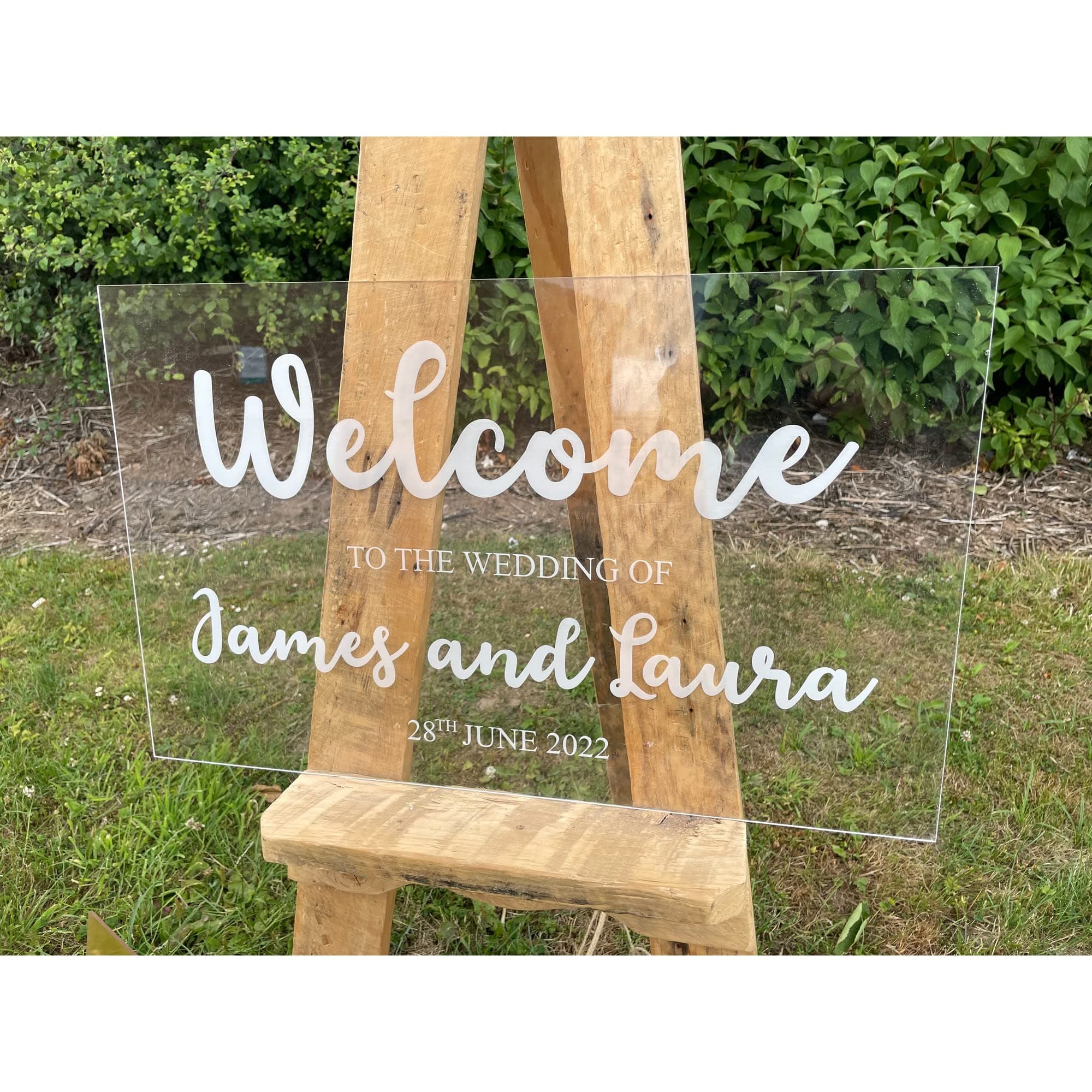 Covering All Occasions Personalised Wedding Welcome Sign A3 A2 A1 | Large Acrylic Board | Clear or Mirrored with Choice of 5 Fonts