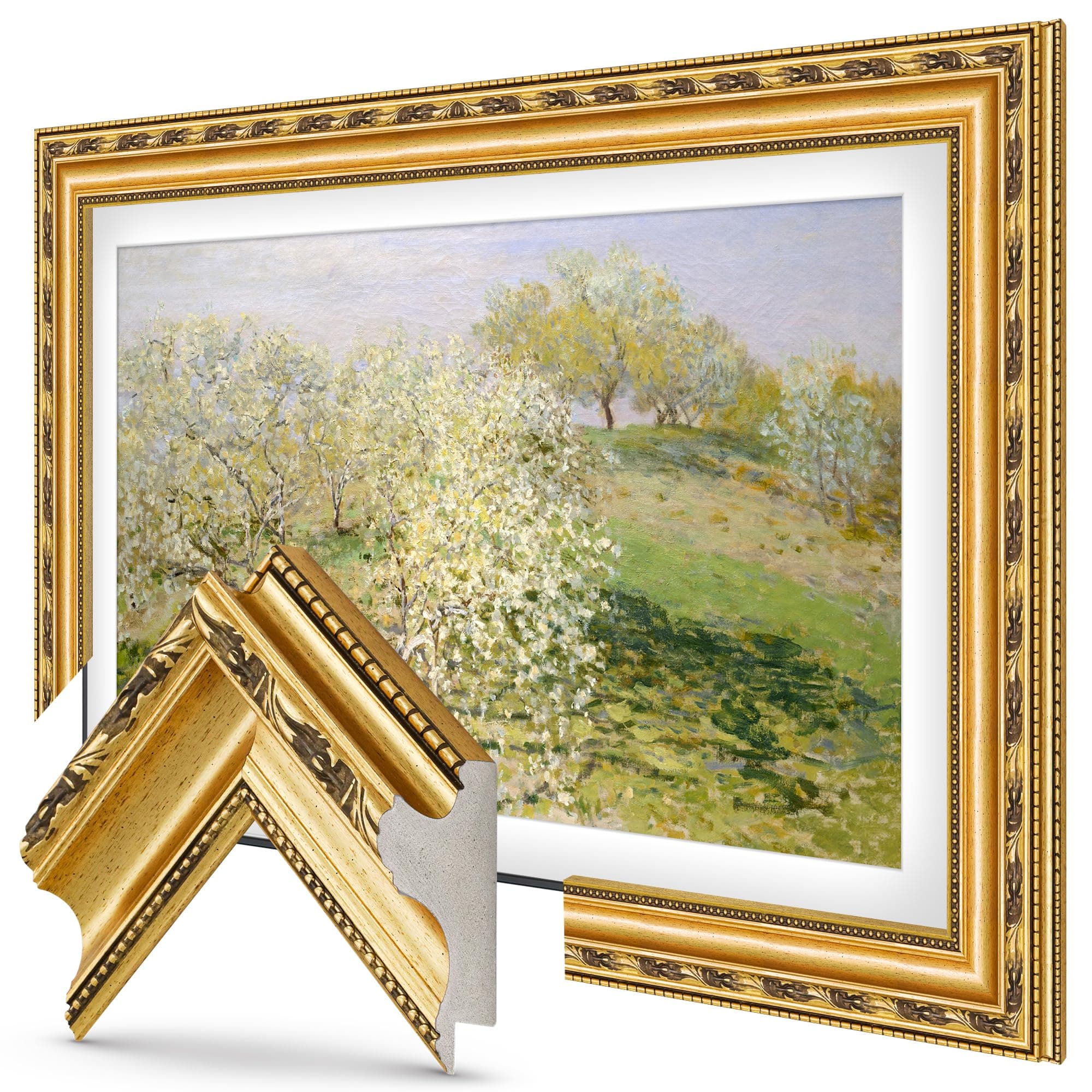 Deco TV Frames - Ornate Gold Smart Frame Compatible ONLY with Samsung The Frame TV (55", Fits 2021-2024 Frame TV)