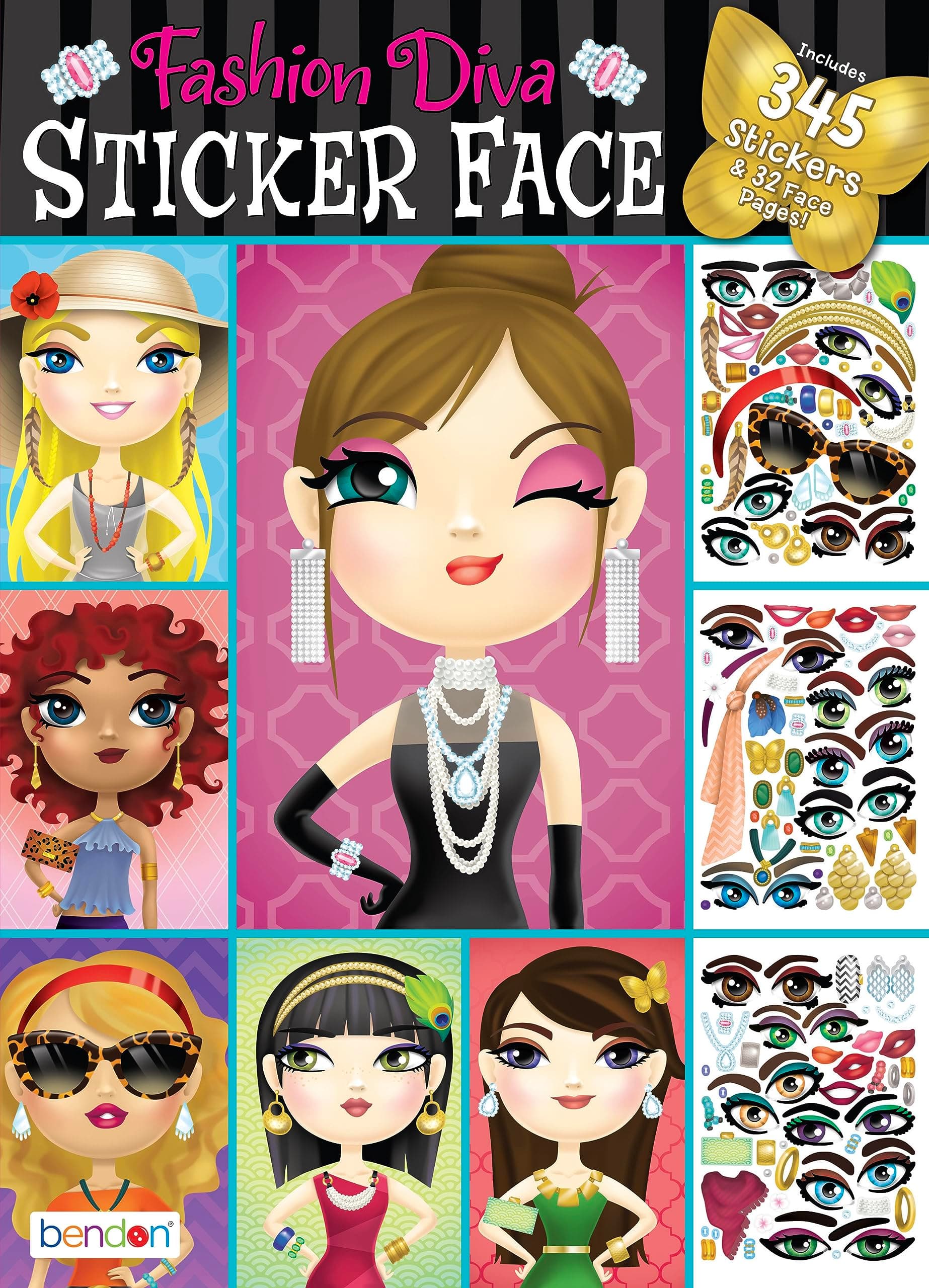 Bendon Fashion Diva Create-A-Face Sticker Pad 42423