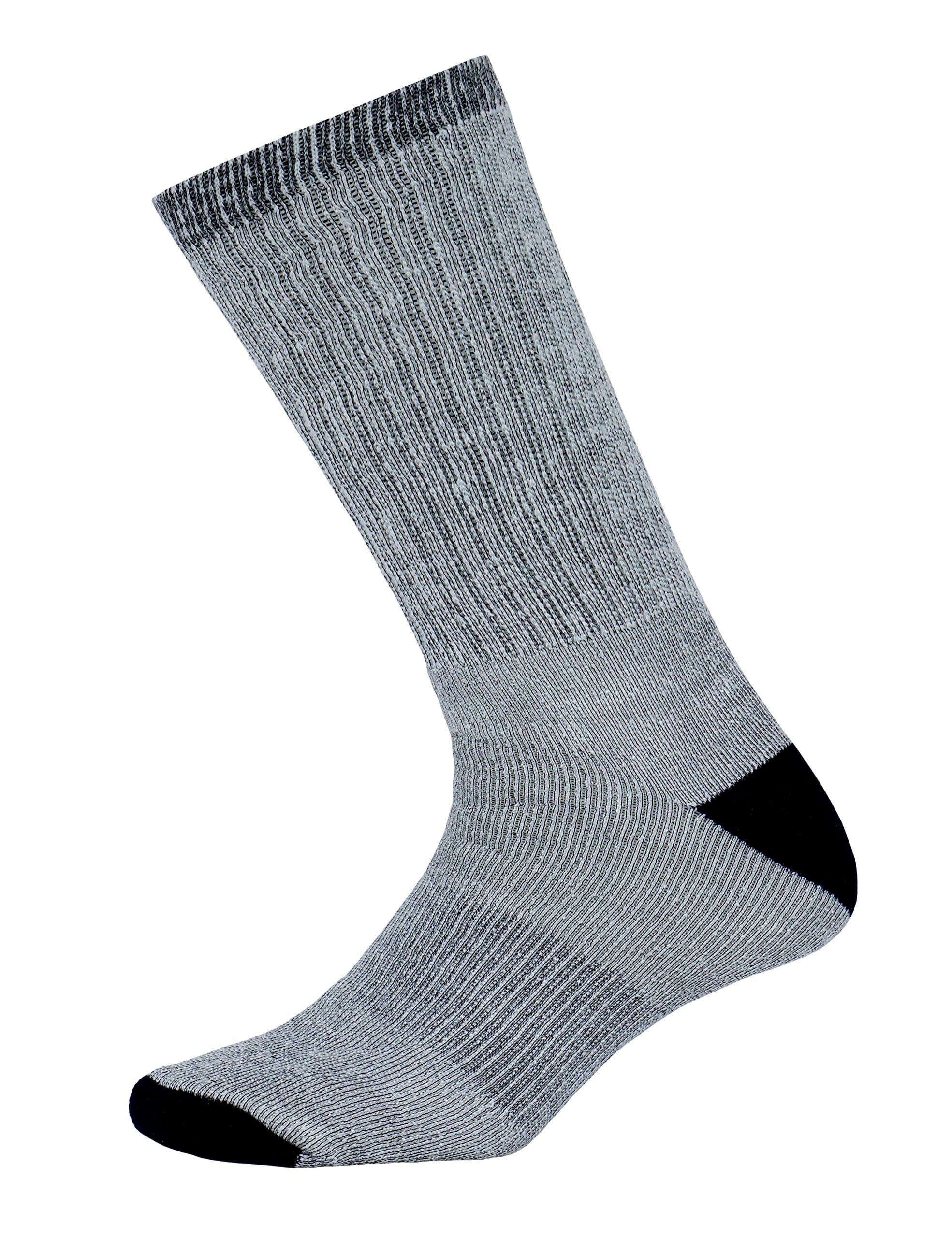 6 Pair Mens 68% Merino Wool Hiking Sock 8-12 Grey