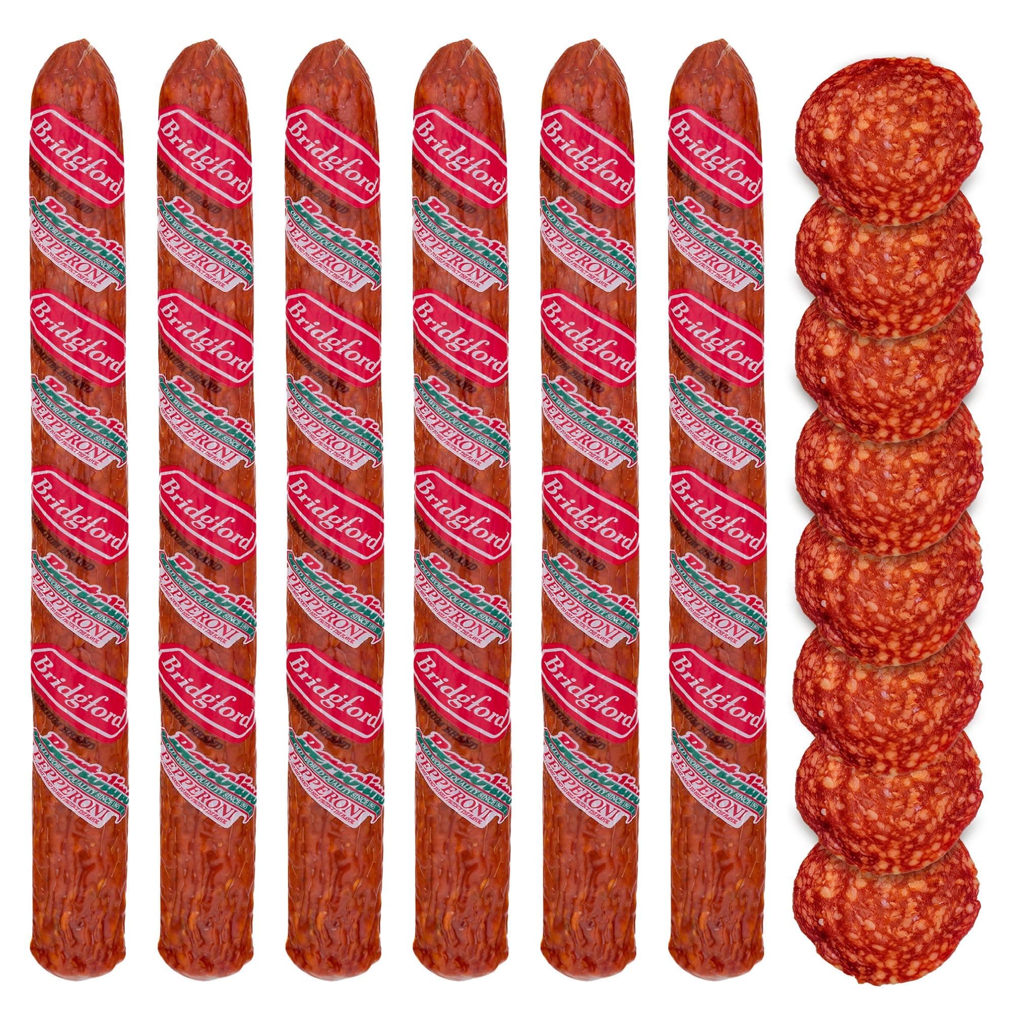 Bridgford Old World Pepperoni Stick, High Protein, Keto, Ready to Eat, Perfect for Charcuterie Board, Low carb, 16 oz (Pack of 6)