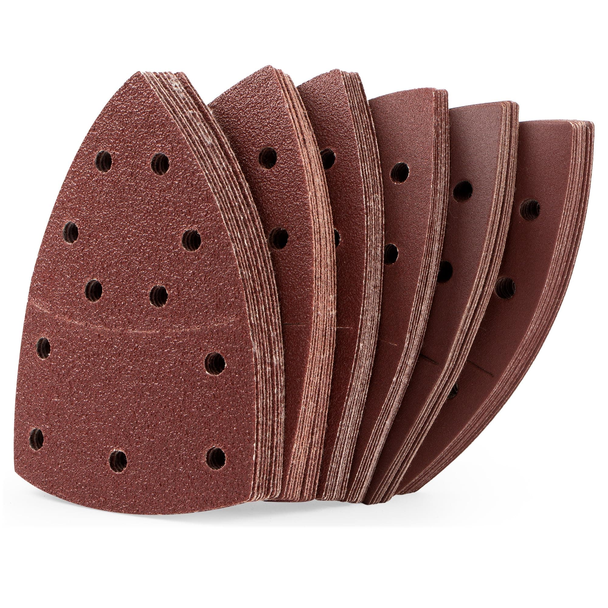 S SATC 60 PCS Mouse Sander Sandpaper 11 Holes Detail Sander Sandpaper Palm Sander Paper Hook and Loop Sander Pads Triangular Sanding Sheets Assorted 40/60/80/120/180/240 Grit