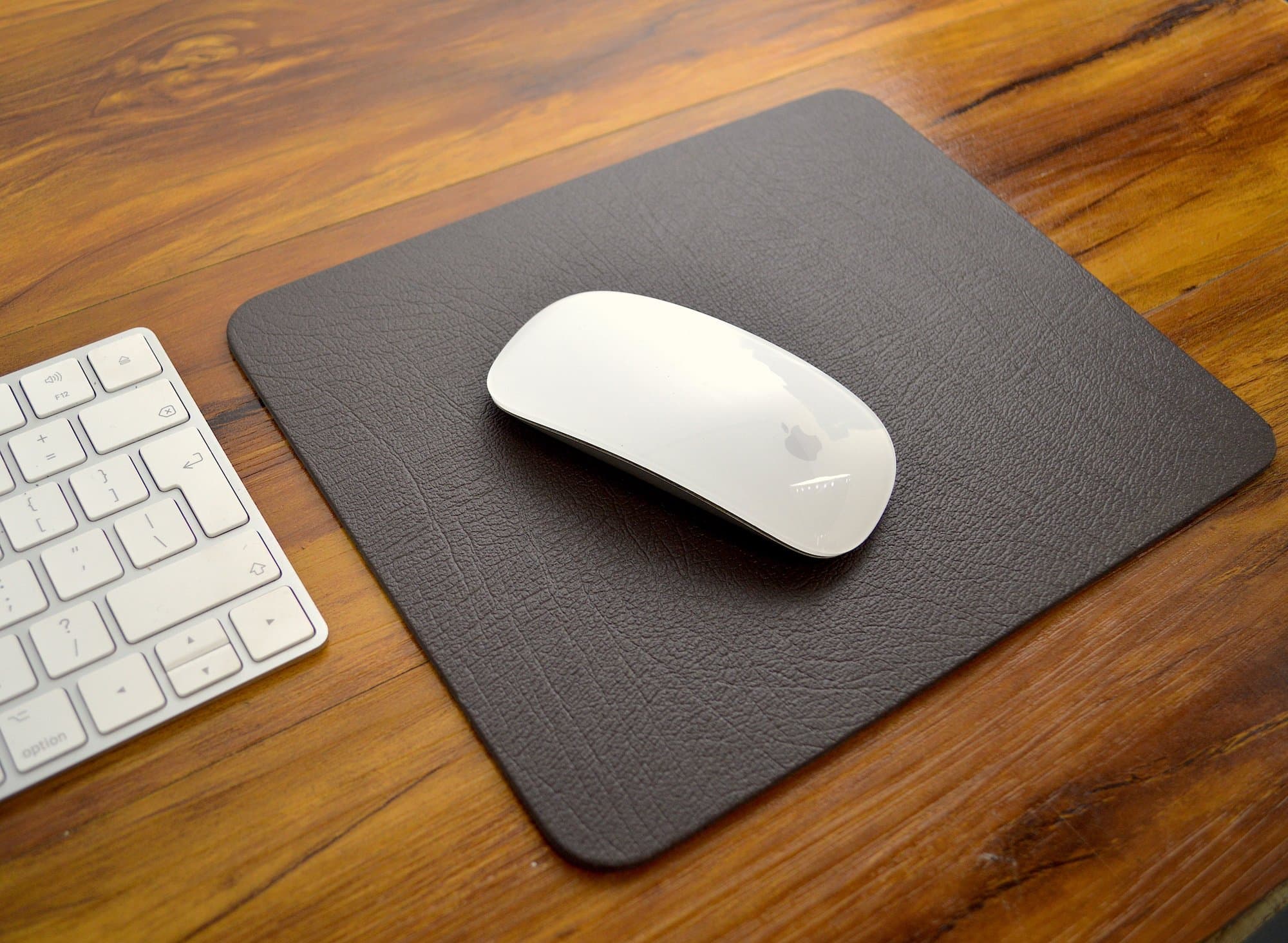 Executive Brown Bonded Leather Mouse Mat Pad 25x20cm, Made In UK, Mousemat