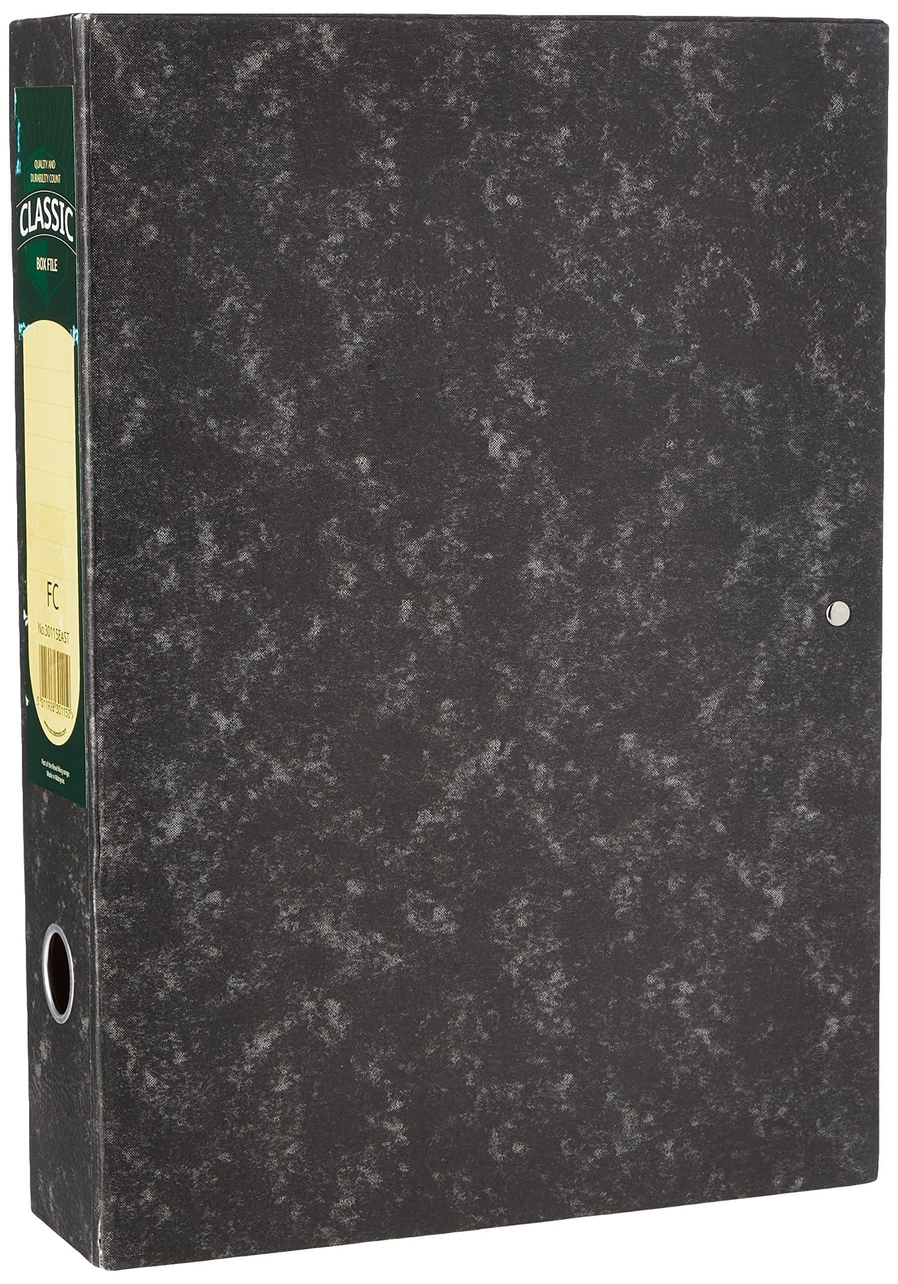 Rexel Classic Foolscap Lock Spring Box File - Black/Green