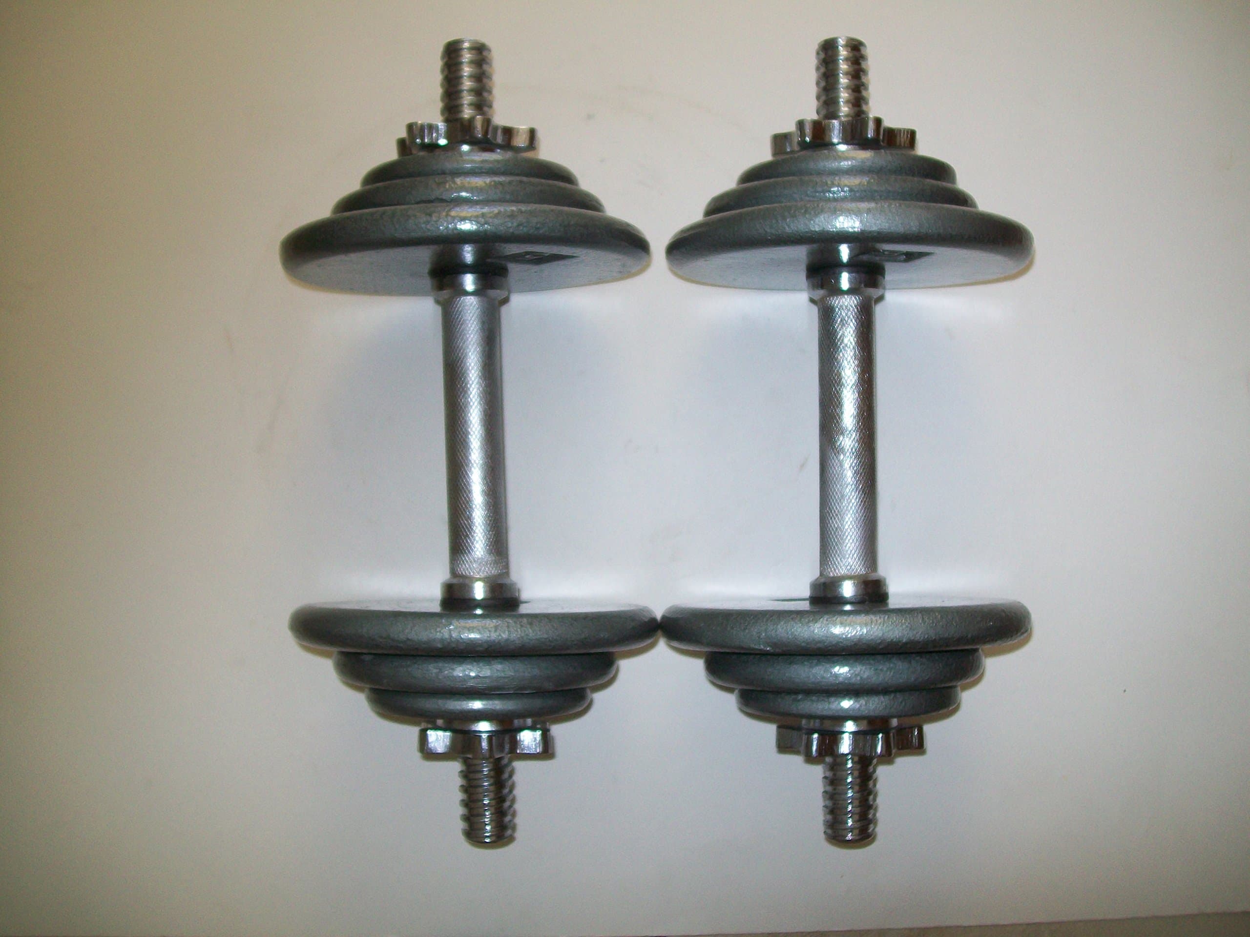 45 lb. Adjustable Dumbbell Set with Standard Grey Plates