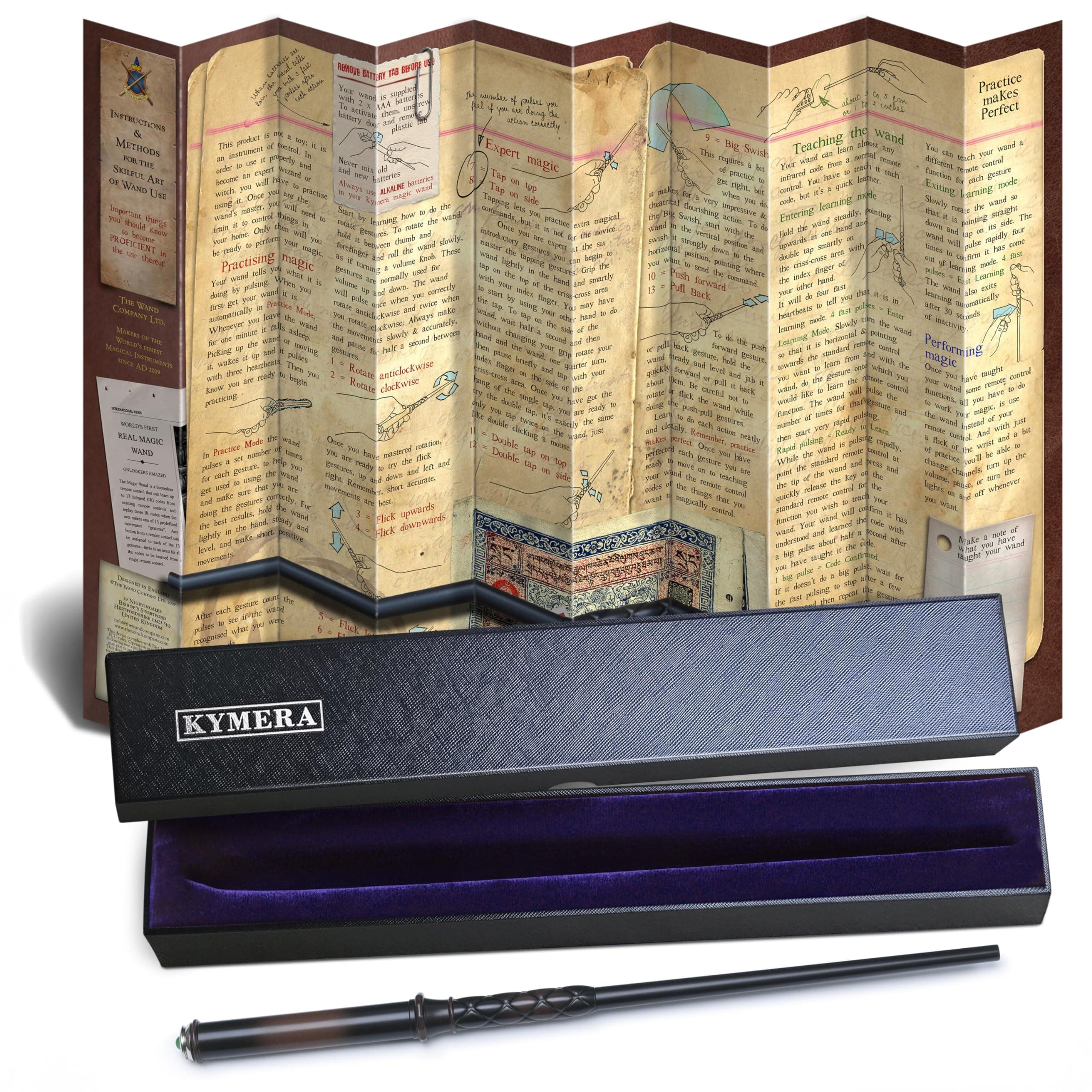 Kymera Magic Wand Universal Remote Control - 13 Easy to Learn Gesture Based Commands - Bring out Your Inner Potter Wizard - The Most Unique Holiday Stocking Stuffer Gift You Can Give this Christmas