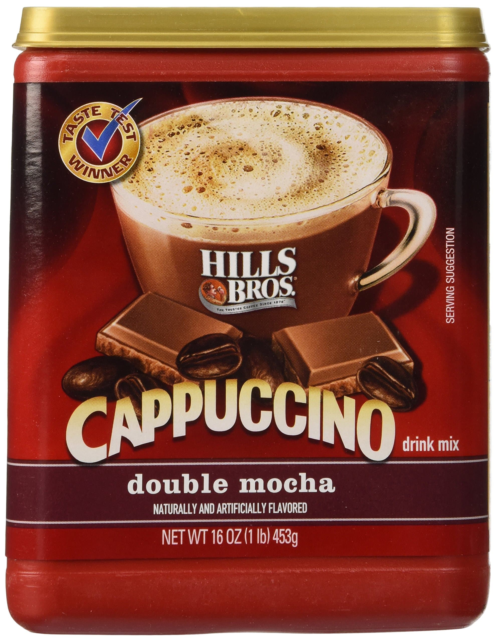 AONELAS Hills Bros. Coffee Instant Cappuccino Double Mocha, 16-Ounce Jars (Pack of 6)