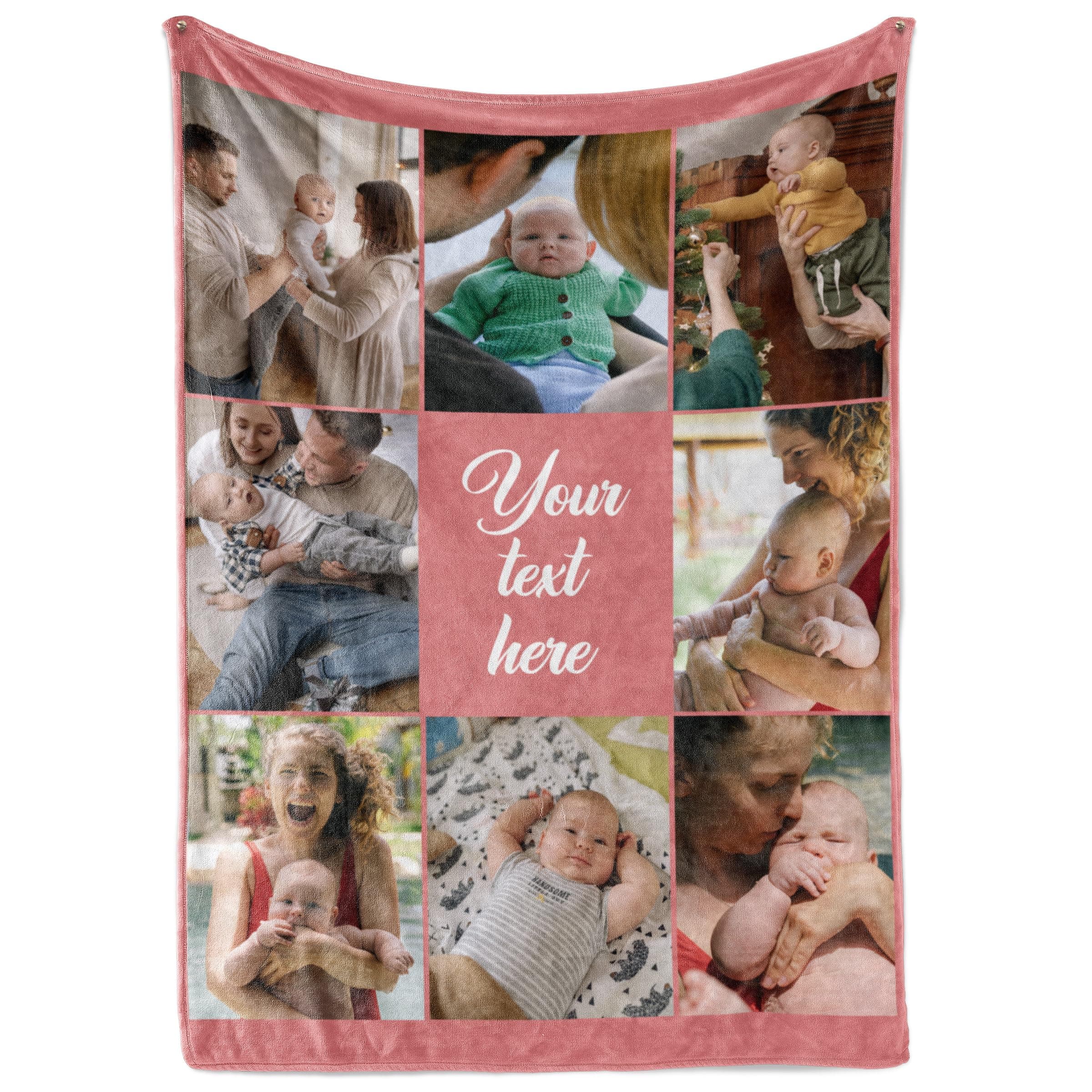 Ships Next Day, Custom Blanket with Picture and Text - Printed in USA, Personalized Photo Blanket with Text (Fleece 50x60)