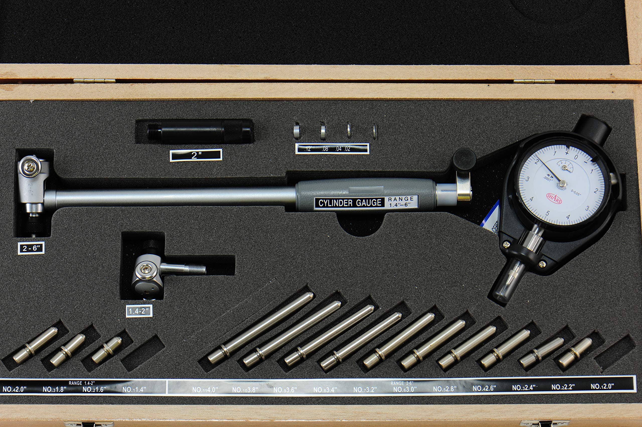 SHARS 1.4-6" Dial Bore Gage .0001" Engine Cylinder Measuring Hole New 303-4737 L