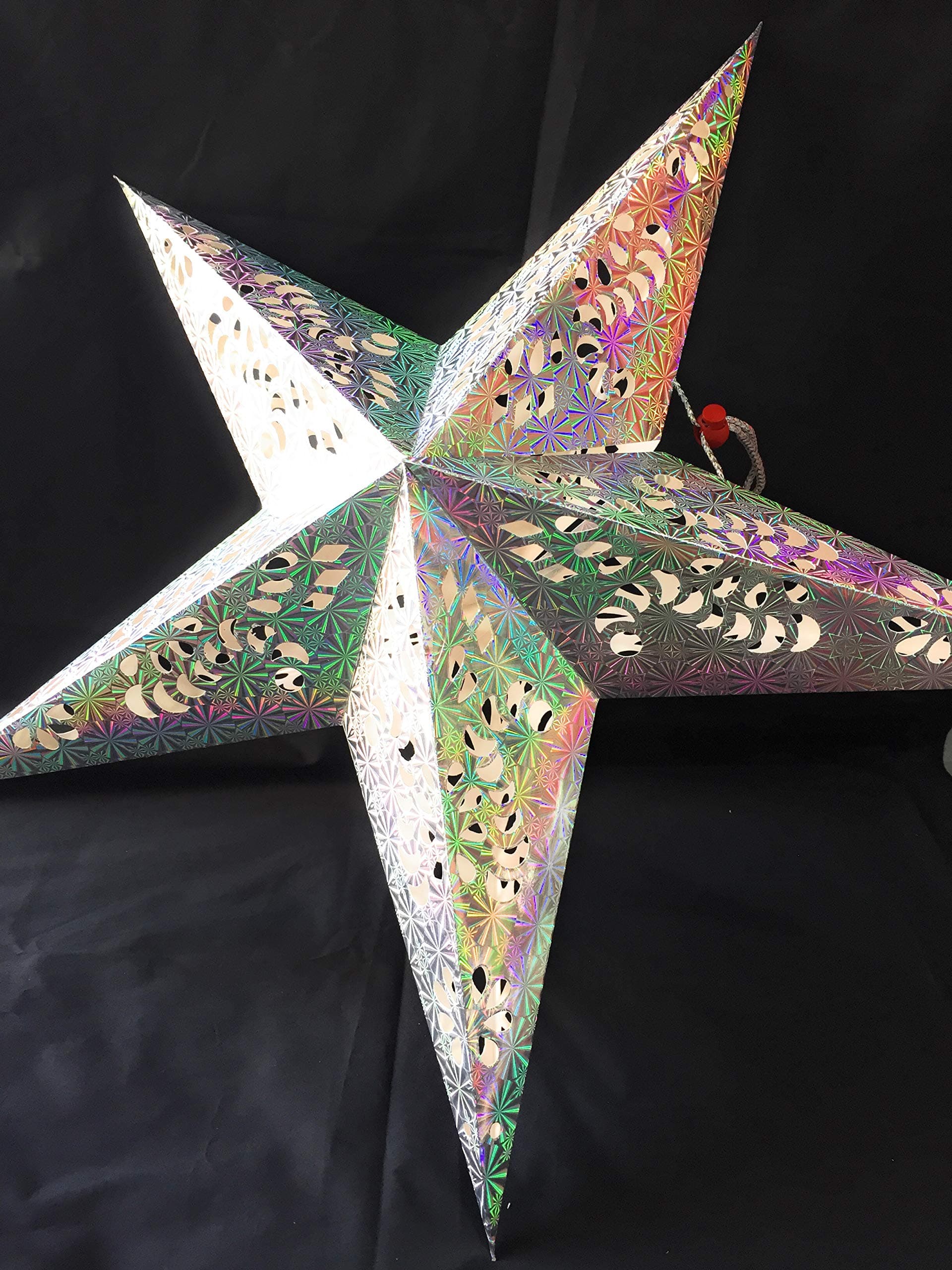 IMART Indoor and Outdoor Hanging Star (Paper, Silver, Medium 5 Point)