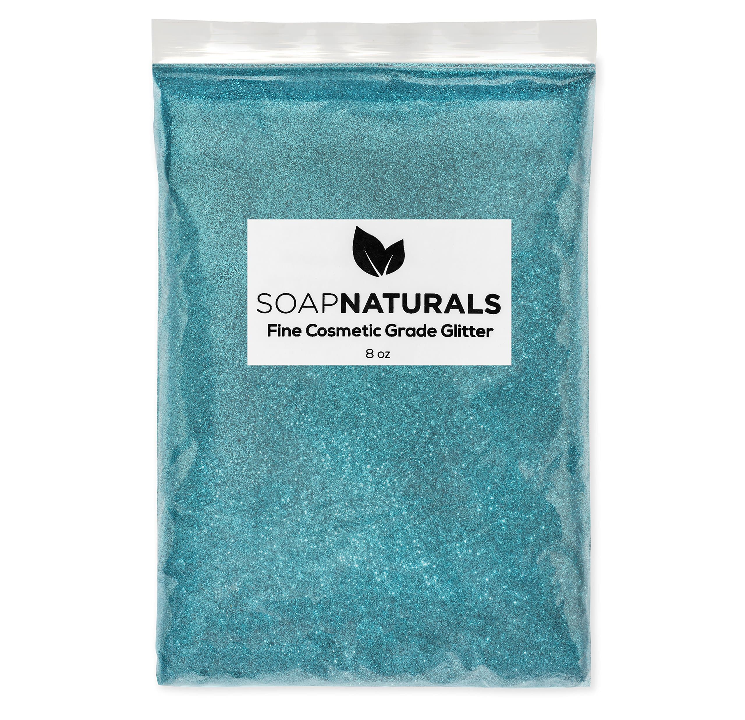 SoapNaturals Cosmetic Grade Glitter for Bath Bombs - Safe for Skin, Bulk 1/2 Pound 8 Ounce | Medium Fine, Iridescent Shimmer | Wholesale Soap Making Supplies for Cosmetics (Cosmic Blue)